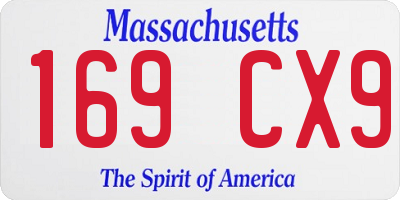 MA license plate 169CX9