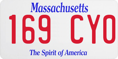 MA license plate 169CY0