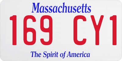 MA license plate 169CY1