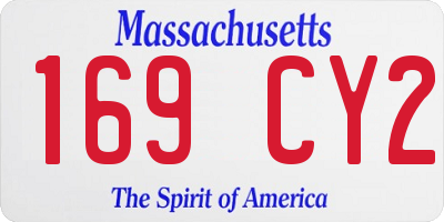 MA license plate 169CY2