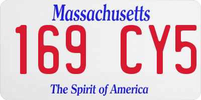MA license plate 169CY5