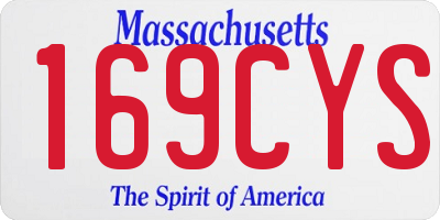 MA license plate 169CYS