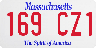 MA license plate 169CZ1
