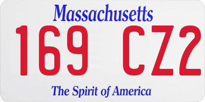 MA license plate 169CZ2