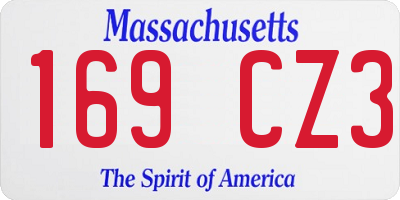 MA license plate 169CZ3