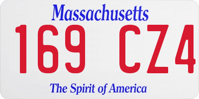 MA license plate 169CZ4