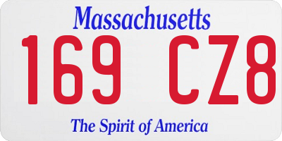 MA license plate 169CZ8