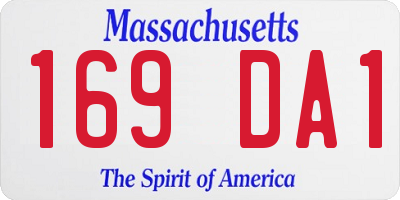 MA license plate 169DA1