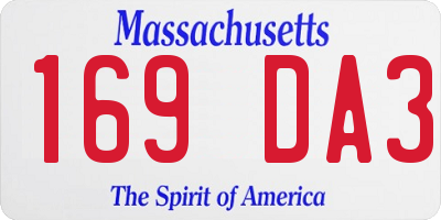 MA license plate 169DA3