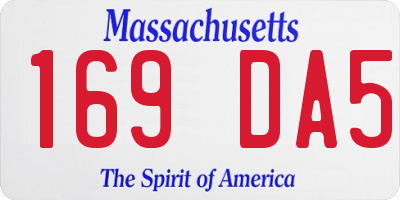 MA license plate 169DA5
