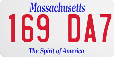 MA license plate 169DA7