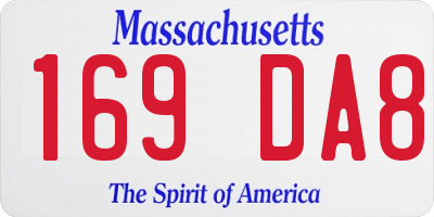 MA license plate 169DA8