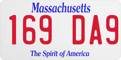 MA license plate 169DA9