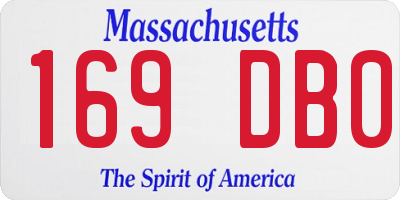 MA license plate 169DB0