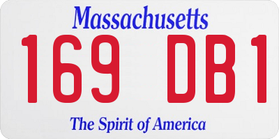 MA license plate 169DB1