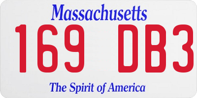 MA license plate 169DB3