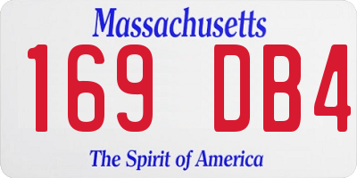 MA license plate 169DB4