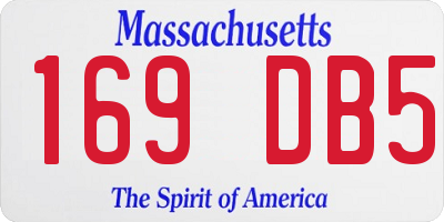 MA license plate 169DB5
