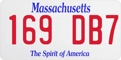 MA license plate 169DB7
