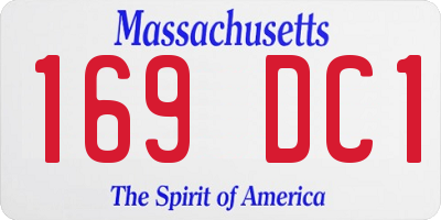 MA license plate 169DC1