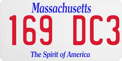 MA license plate 169DC3