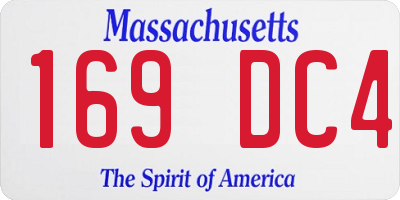 MA license plate 169DC4