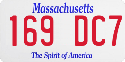 MA license plate 169DC7
