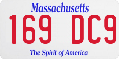 MA license plate 169DC9