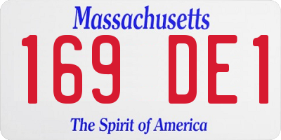 MA license plate 169DE1