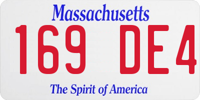 MA license plate 169DE4