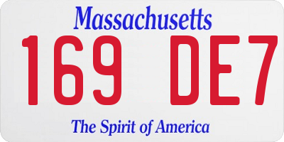 MA license plate 169DE7