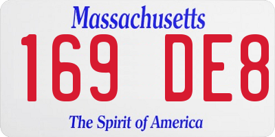 MA license plate 169DE8