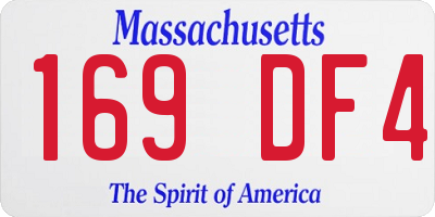 MA license plate 169DF4