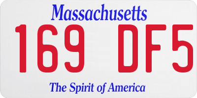 MA license plate 169DF5