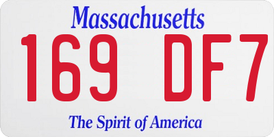 MA license plate 169DF7