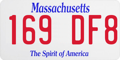 MA license plate 169DF8
