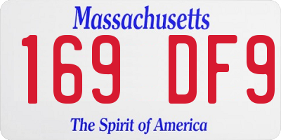 MA license plate 169DF9