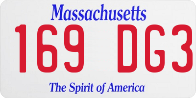 MA license plate 169DG3