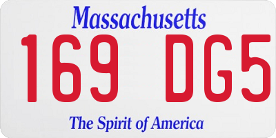 MA license plate 169DG5