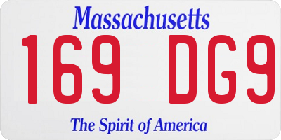 MA license plate 169DG9