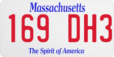 MA license plate 169DH3