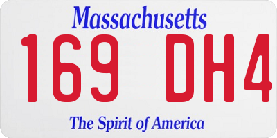 MA license plate 169DH4