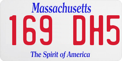 MA license plate 169DH5