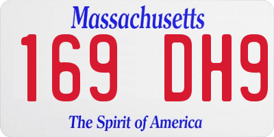 MA license plate 169DH9