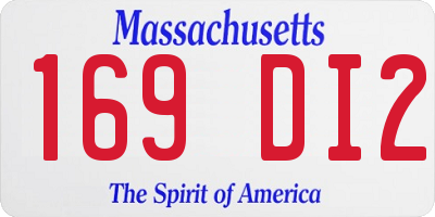 MA license plate 169DI2