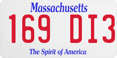 MA license plate 169DI3