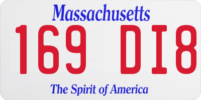 MA license plate 169DI8