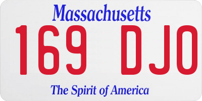 MA license plate 169DJ0