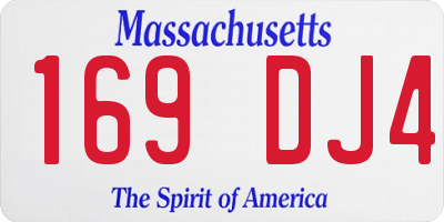 MA license plate 169DJ4