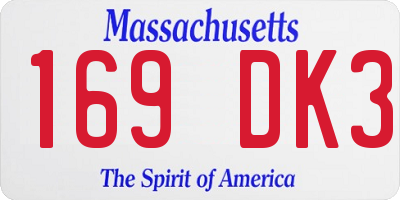 MA license plate 169DK3